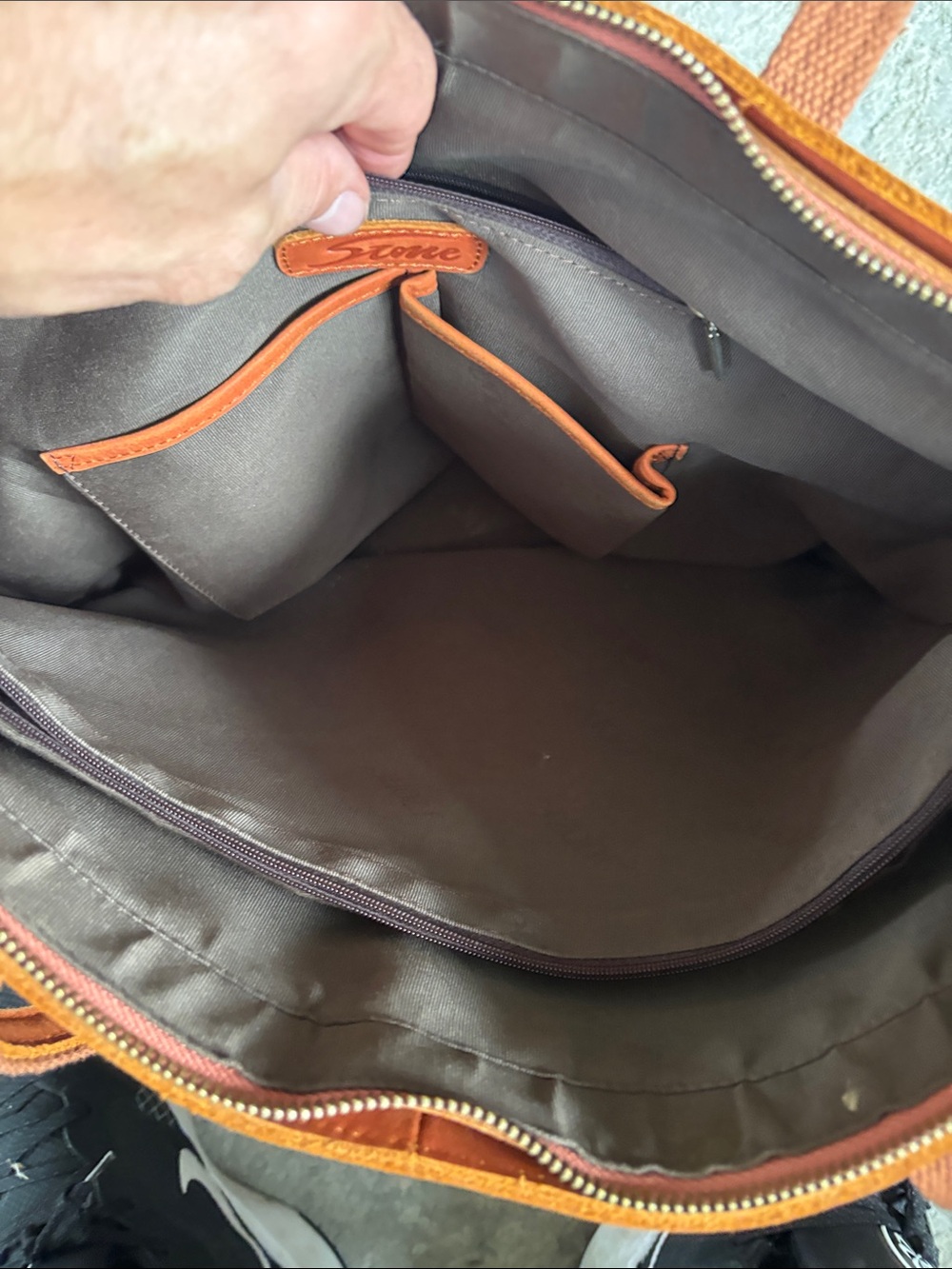 Everyday Leather Tote in Burnt Orange - Picture 6 of 8